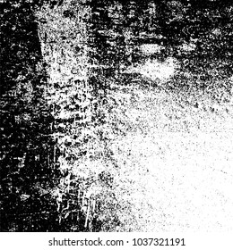 Grunge texture black and white. Abstract monochrome background of cracks, chips, lines, spots. Urban style vector pattern