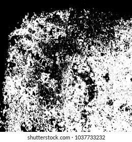 Grunge texture black and white. Abstract monochrome background of cracks, chips, lines, spots. Urban style vector pattern