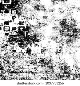 Grunge texture black and white. Abstract monochrome background of cracks, chips, lines, spots. Urban style vector pattern