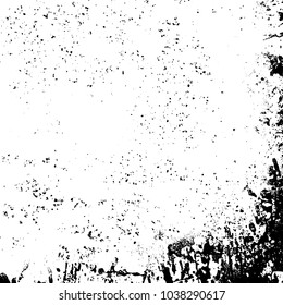 Grunge texture black and white. Abstract monochrome background of cracks, chips, lines, spots. Urban style vector pattern
