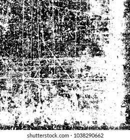 Grunge texture black and white. Abstract monochrome background of cracks, chips, lines, spots. Urban style vector pattern