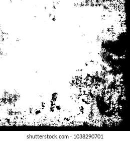 Grunge texture black and white. Abstract monochrome background of cracks, chips, lines, spots. Urban style vector pattern