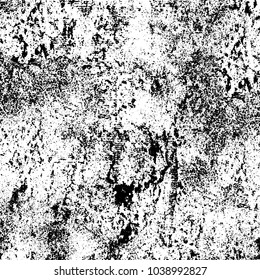 Grunge texture black and white. Abstract monochrome background of cracks, chips, lines, spots. Urban style vector pattern