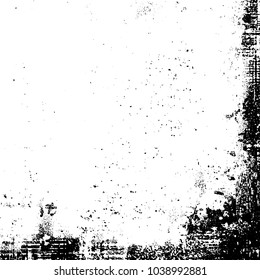 Grunge texture black and white. Abstract monochrome background of cracks, chips, lines, spots. Urban style vector pattern