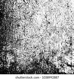 Grunge texture black and white. Abstract monochrome background of cracks, chips, lines, spots. Urban style vector pattern