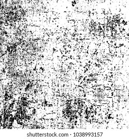 Grunge texture black and white. Abstract monochrome background of cracks, chips, lines, spots. Urban style vector pattern