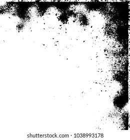 Grunge texture black and white. Abstract monochrome background of cracks, chips, lines, spots. Urban style vector pattern
