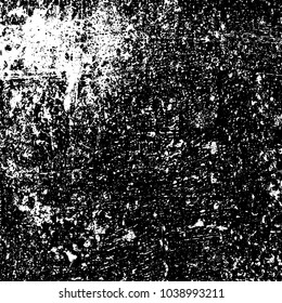 Grunge texture black and white. Abstract monochrome background of cracks, chips, lines, spots. Urban style vector pattern