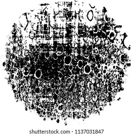 Grunge texture black and white. Abstract spot isolated