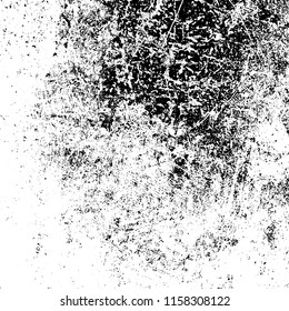 Grunge texture is black and white. Abstract vector background