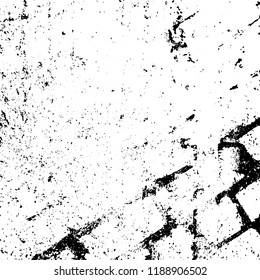 Grunge texture is black and white. Abstract vector background. Monochrome dark pattern on vintage surface