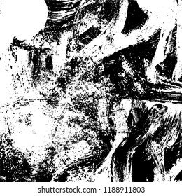 Grunge texture is black and white. Abstract vector background. Monochrome dark pattern on vintage surface