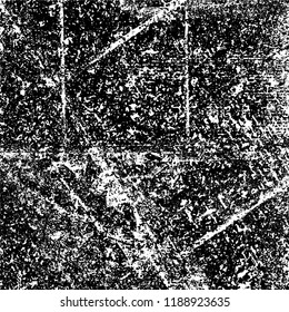 Grunge texture is black and white. Abstract vector background. Monochrome dark pattern on vintage surface