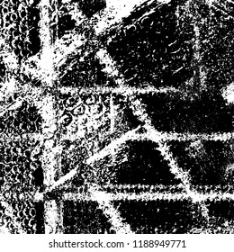 Grunge texture is black and white. Abstract vector background. Monochrome dark pattern on vintage surface