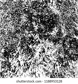 Grunge texture is black and white. Abstract vector background. Monochrome dark pattern on vintage surface