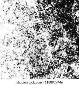 Grunge texture is black and white. Abstract vector background. Monochrome dark pattern on vintage surface