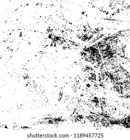 Grunge texture is black and white. Abstract vector background. Monochrome dark pattern on vintage surface