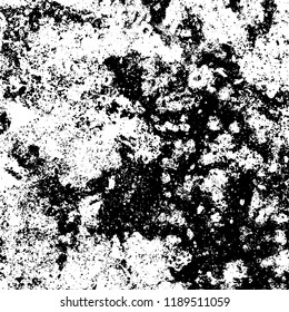 Grunge texture is black and white. Abstract vector background. Monochrome dark pattern on vintage surface