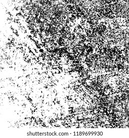 Grunge texture is black and white. Abstract vector background. Monochrome dark pattern on vintage surface