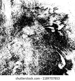 Grunge texture is black and white. Abstract vector background. Monochrome dark pattern on vintage surface