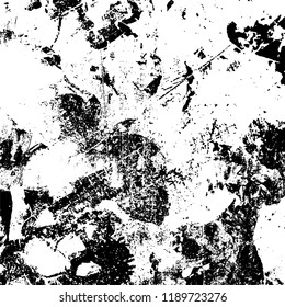 Grunge texture is black and white. Abstract vector background. Monochrome dark pattern on vintage surface