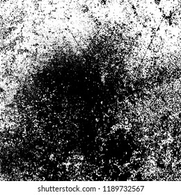 Grunge texture is black and white. Abstract vector background. Monochrome dark pattern on vintage surface