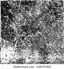 Grunge texture is black and white. Abstract vector background. Monochrome dark pattern on vintage surface