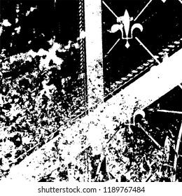 Grunge texture is black and white. Abstract vector background. Monochrome dark pattern on vintage surface