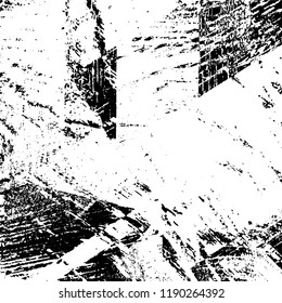 Grunge texture is black and white. Abstract vector background. Monochrome dark pattern on vintage surface