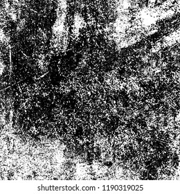 Grunge texture is black and white. Abstract vector background. Monochrome dark pattern on vintage surface