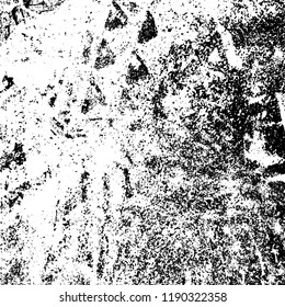 Grunge texture is black and white. Abstract vector background. Monochrome dark pattern on vintage surface