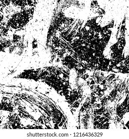 Grunge texture black and white. Abstract monochrome vector background