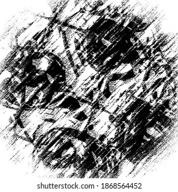 Grunge texture is black and white. Abstract monochrome background. Dirty scratch spot
