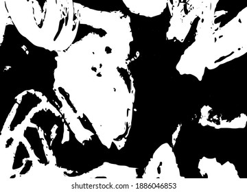 Grunge texture is black and white. Abstract patterns are chaotic