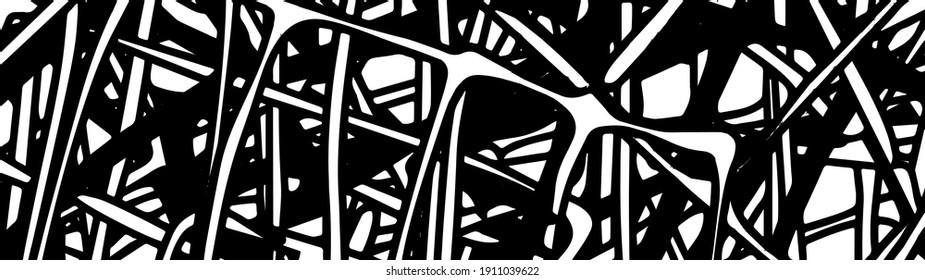La textura gruesa es blanca y negra. Los patrones abstractos son caóticos