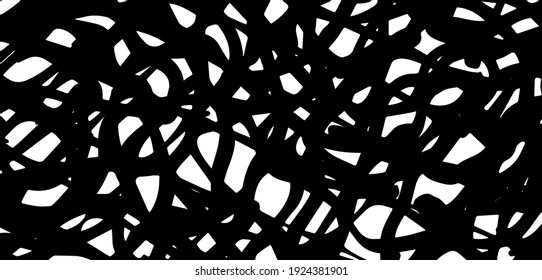 La textura gruesa es blanca y negra. Los patrones abstractos son caóticos