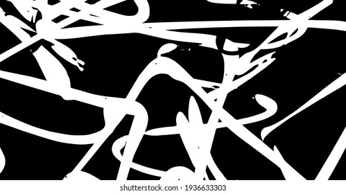 Grunge texture is black and white. Abstract patterns are chaotic