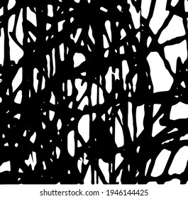 Grunge texture is black and white. Abstract patterns are chaotic