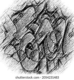 Grunge texture is black and white. Abstract monochrome background. Dirty scratch spot