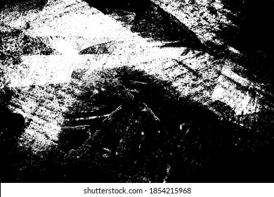 Grunge texture. Black and white background. Black scratches, scuffs, chips, blotches. A monochrome backdrop. Vector graphics