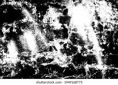 Die Grunge-Textur ist schwarz-weiß. Der Hintergrund besteht aus Schmutz, Pommes frites, Schellen und Verschleiß. Alte Vintage-Oberfläche mit Tinte übersät. Hintergrundbild-Vorlage