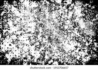 Grunge texture. Black and white background. Black scratches, scuffs, chips, blotches. A monochrome backdrop. Vector graphics