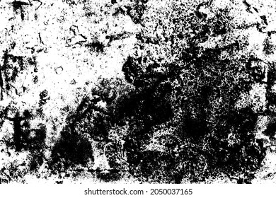 Grunge texture. Black and white background. Black scratches, scuffs, chips, blotches. A monochrome backdrop. Vector graphics