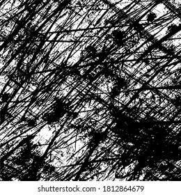 The grunge texture is black and white. Brush strokes