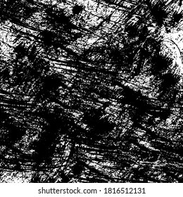 The grunge texture is black and white. Brush strokes