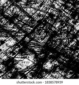 The grunge texture is black and white. Brush strokes