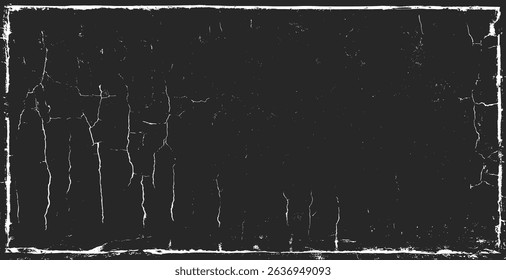 Grunge texture black white distressed abstract background overlay rough vintage dirty aged weathered. Scratched worn pattern surface with horizontal frame border. Dark grungy urban concrete wall effect
