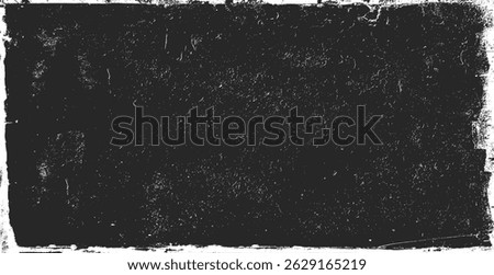 Grunge texture black white distressed abstract background overlay rough vintage dirty aged weathered. Scratched worn pattern surface with horizontal frame border. Dark grungy urban concrete wall effect