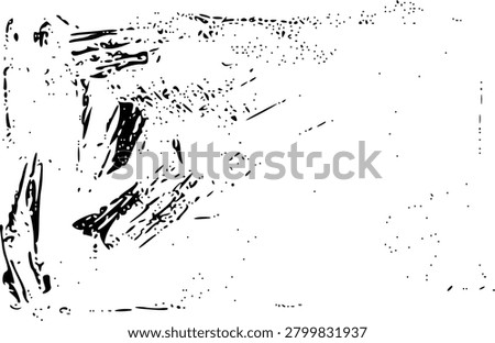 Grunge texture black and white distressed ink border frame