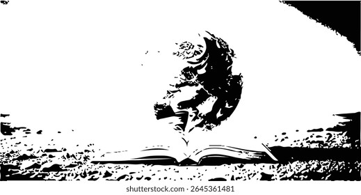 Textura grunge en blanco y negro, fondo afligido ligero. Fondo de angustia de impresión de tinta. Textura Grunge. Vector.
